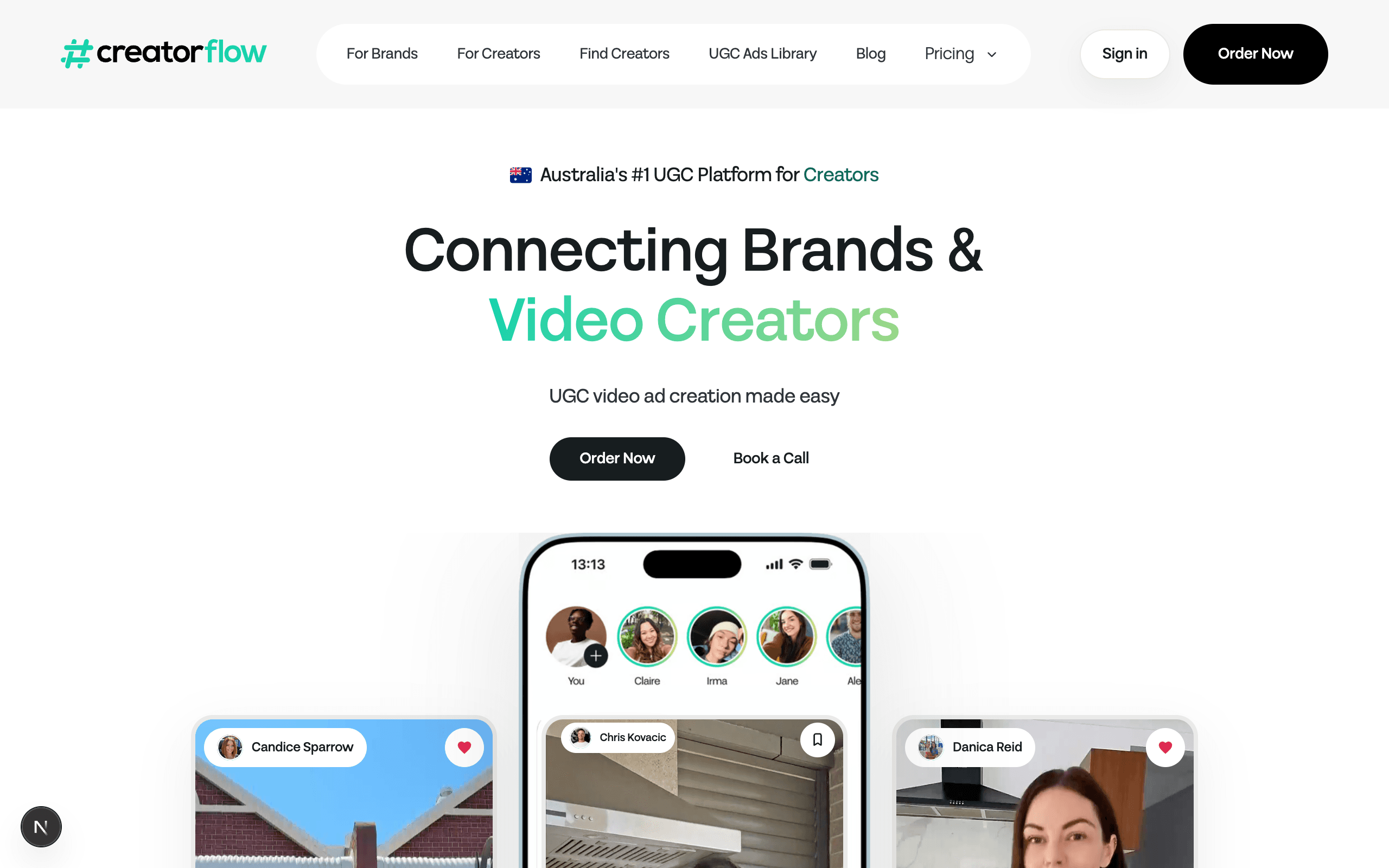 CreatorFlow homepage